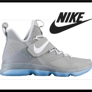 Nike Lebron Xiv Matte White Silver Glow Youth Sz 7